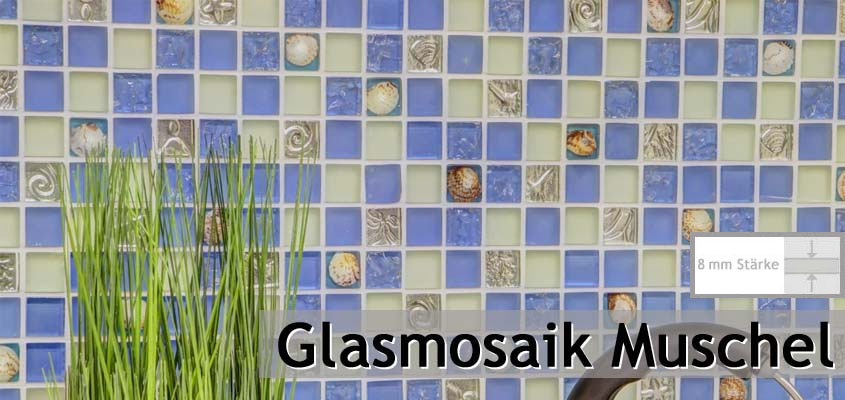 Glasmosaik Muschel 8mm