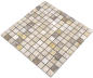Preview: Travertin Mosaik Fliese Natursteinmosaik beige braun getrommelt 43-46380