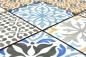 Preview: Fliese Retro Vintage Mosaik Keramik creme blau orange grau matt 22B-1406