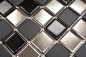 Mobile Preview: Keramik Mosaik Fliese Keramikmosaik schwarz silber grau anthrazit 18-0317