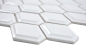 Preview: Retro Mosaik Fliese Keramik Diamant weiß glänzend 13MD-0101