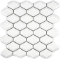 Mobile Preview: Retro Mosaik Fliese Keramik Diamant weiß matt 13MD-0111