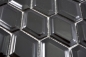 Mobile Preview: Retro Mosaik Fliese Keramik Diamant schwarz glänzend 13MD-0301