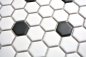 Preview: Mosaik Fliese Keramikmosaik Hexagon schwarz weiß matt 11A-0301