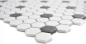Preview: Mosaik Fliese Keramikmosaik Hexagon schwarz weiß matt 11A-0301