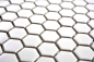 Preview: Mosaik Fliese Keramikmosaik Hexagon weiß glänzend 11A-0102