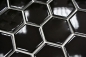 Mobile Preview: Mosaik Fliese Keramikmosaik Hexagon schwarz glänzend 11B-0302