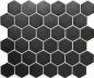 Mobile Preview: Mosaik Fliese Keramikmosaik Hexagon schwarz matt 11B-0311