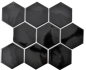 Mobile Preview: Mosaik Fliese Keramikmosaik Hexagon schwarz glänzend 11F-0301