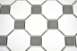 Preview: Mosaik Fliese Keramikmosaik metallgrau Octagon weiß matt metall glänzend 13-0122