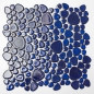 Preview: Kieselmosaik Drops kobaltblau glänzend Keramiksteine Mosaiksteine Duschboden Duschwand 12-0405