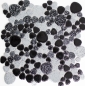 Mobile Preview: Kieselmosaik Drops grau schwarz Keramiksteine Mosaiksteine Duschboden Duschwand 12-0103