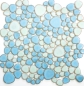 Preview: Kieselmosaik Drops blau grün Keramiksteine Mosaiksteine Duschboden Duschwand 12-0401