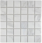 Preview: Mosaik Fliese Carrara weiss graue marmorierte Steinoptik Keramikmosaik 14-0102