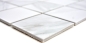 Preview: Mosaik Fliese Carrara weiß grau marmorierte Steinoptik Keramikmosaik 16-0102
