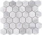 Preview: Mosaik Fliese Keramikmosaik Hexagon Travertin grau matt 11G-0202