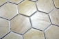 Preview: Mosaik Fliese Keramikmosaik Hexagon Travertin beige matt 11G-1202