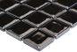 Mobile Preview: Keramikmosaik Mosaiknetz schwarz hochglanz Fliesenspiegel Küche 18-0302