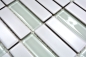 Preview: Mosaik Fliese Glasmosaik grünstich Keramikstäbchen weiss matt 24-ST325