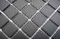 Preview: Mosaik Fliese Rutschhemmung Keramikmosaik schwarz unglasiert 18B-0311-R10