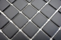 Preview: Mosaik Quadrat uni schwarz unglasiert Keramik matt R10