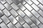 Preview: Mosaik Fliese Aluminiummosaik Silber Brickoptik Gebürstet Fliesenspiegel Wandfliese - 48-0204