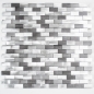 Mobile Preview: Mosaik Fliese Aluminiummosaik Silber Grau Anthrazit Brick Gebürstet Wandverkleidung - 49-0208