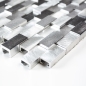 Mobile Preview: Mosaik Fliese Aluminiummosaik Silber Grau Anthrazit Brick Gebürstet Wandverkleidung - 49-0208