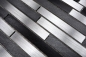 Preview: Mosaik Fliese Aluminiummosaik Verbund Grau Schwarz Silber Fliesenspiegel Wandfliese - 49-0308