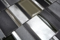 Mobile Preview: Mosaik Fliese Aluminiummosaik Kombination Glasmosaik Klar Grau Silber Fliesenspiegel - 49-0204