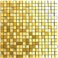 Preview: Mosaik Fliese Aluminiummosaik Glasmosaik Gold Klar Fliesenspiegel Wandverkleidung - 49-A307