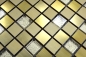 Preview: Mosaik Fliese Aluminiummosaik Glasmosaik Gold Klar Fliesenspiegel Wandverkleidung - 49-A307