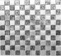 Preview: Mosaik Fliese Aluminiummosaik Glasmosaik Schachbrett Schwarz Silber Struktur Wandfliese - 49-0302_8mm