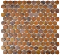 Mobile Preview: Mosaik Fliese Kupfer Braun Rost Knopf Loop Wandfliese Mosaikmatte Mosaikplatte - 49-1506