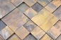 Preview: Mosaik Fliese Kupfer Braun Rost Kombination Wandfliese Mosaikmatte Fliesenspiegel - 49-1512