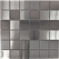 Preview: Mosaik Fliese Edelstahl Silber Stahl Gebürstet Küchenwand Badfliese Mosaikmatte - 129-48D