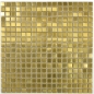 Preview: Mosaik Fliese Edelstahl Gold Gebürstet Wandfliese Küchenrückwand Badfliese - 129-0707