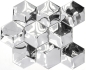 Preview: Mosaik Fliese Edelstahl Silber Hexagon 3D Glänzend Wandfliese Küchenrückwand - 129-HXM10SG