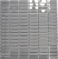 Mobile Preview: Mosaik Fliese Edelstahl Silber Stahl glänzend Riemchen Küchenwand Badfliese Mosaikmatte - 129-0215