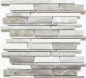 Preview: Quartzite ALU Metal Mosaique en batonnets argent gris beige clair 49-XSA535