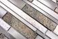 Preview: Quartzite ALU Metal Mosaique en batonnets argent gris beige clair 49-XSA535