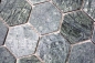 Preview: Mosaique hexagonale Carreau en pierre naturelle Marbre anthracite gris gris 44-0210