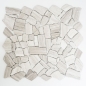 Preview: Bruchmosaik Polygonal Marmor Natursteinmosaik Grau cream Streifen 44-0202
