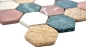 Mobile Preview: Hexagonale Mosaik Naturstein Fliese Marmor creme beige rot 42-1213