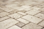 Preview: Travertin Mosaik Fliese Natursteinmosaik Kombination beige braun 43-1212-15