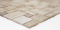 Preview: Travertin Mosaik Fliese Natursteinmosaik Kombination beige braun 43-1212-15