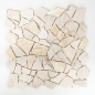 Preview: Mosaico cantera Ciot crema dorado pulido con estructura marmol aspecto cantera