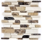 Preview: Mosaik Fliese Marmor Natursteinmosaik beige braun Brickmosaik Castanao Biancone 40-12-295