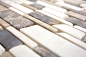 Mobile Preview: Mosaik Fliese Marmor Natursteinmosaik beige braun Brickmosaik Castanao Biancone 40-12-295