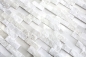 Preview: Splitface Mosaik Fliese Marmor Natursteinwand Brick weiß cream 40-3D11